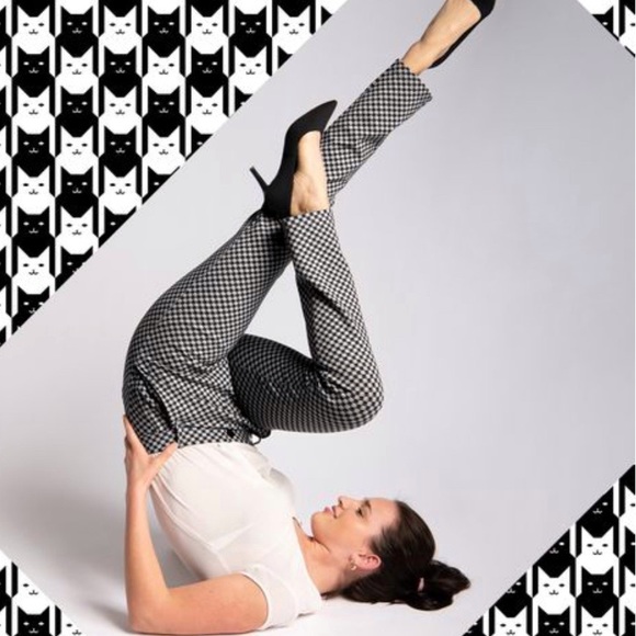 Betabrand Catstooth Dress Pant Yoga 